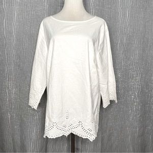 Chico’s eyelet trim shift top